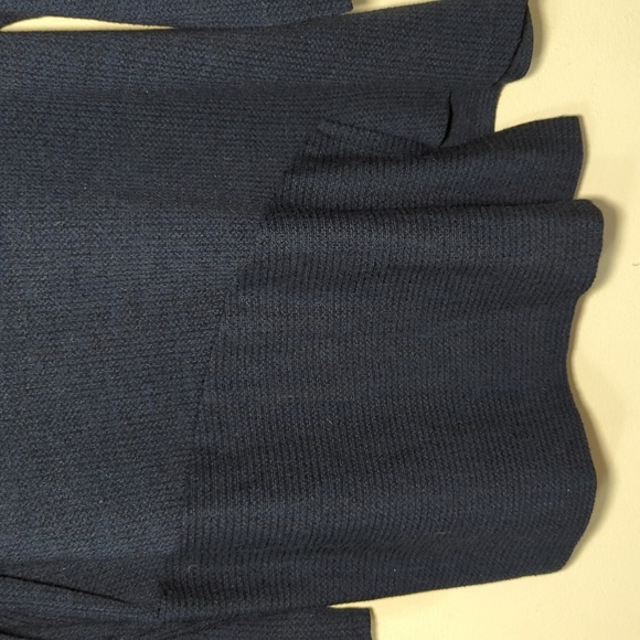 Clara Sunwoo Sweater Tunic Blue Round Neck Envelope Hem Waffle Knit Women's L - Picture 5 of 6